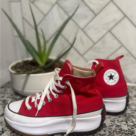 Converse Red Platform High-Tops - Picture 1 of 5